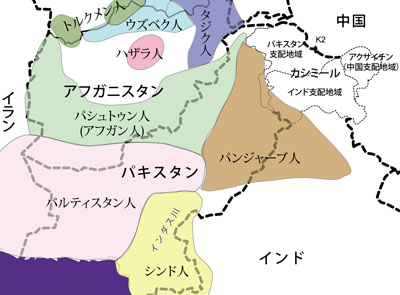 西南アジアの民族分布